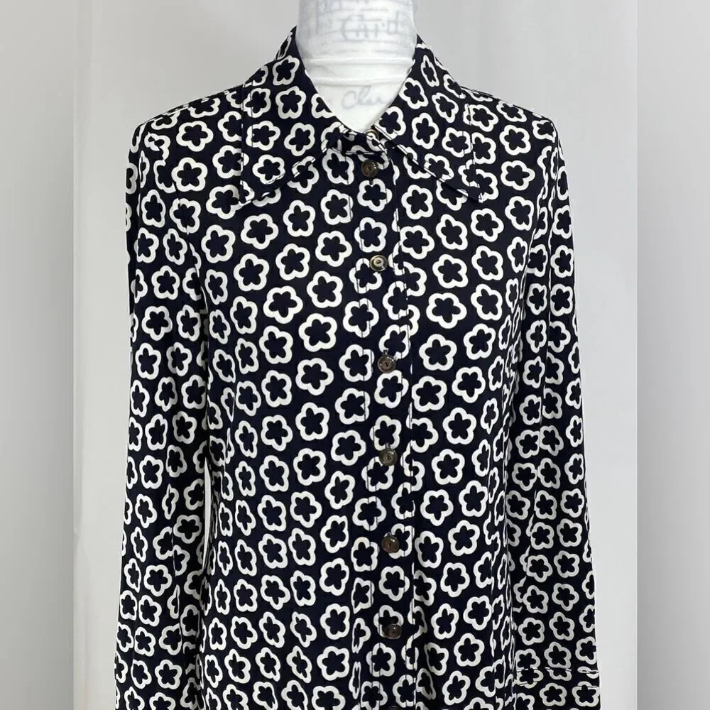 Tory Burch floral-print midi shirtdress size 12